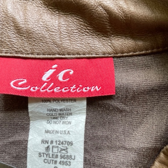 Fit and flare jacket mid length Tan Faux Leather - Picture 2 of 14